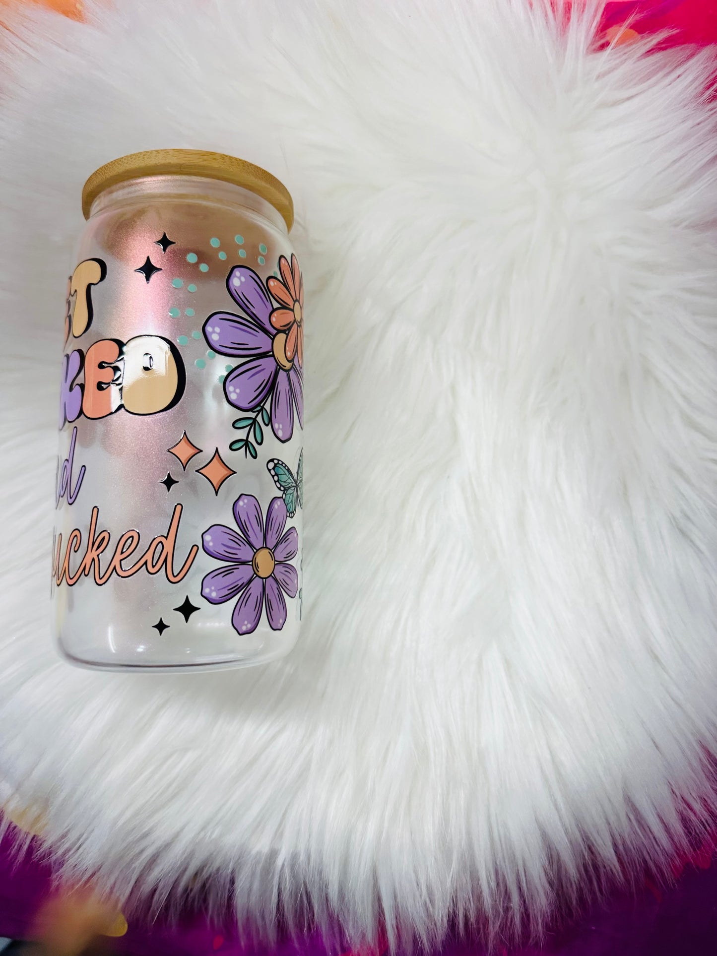 16oz Glass Cup - get fucked