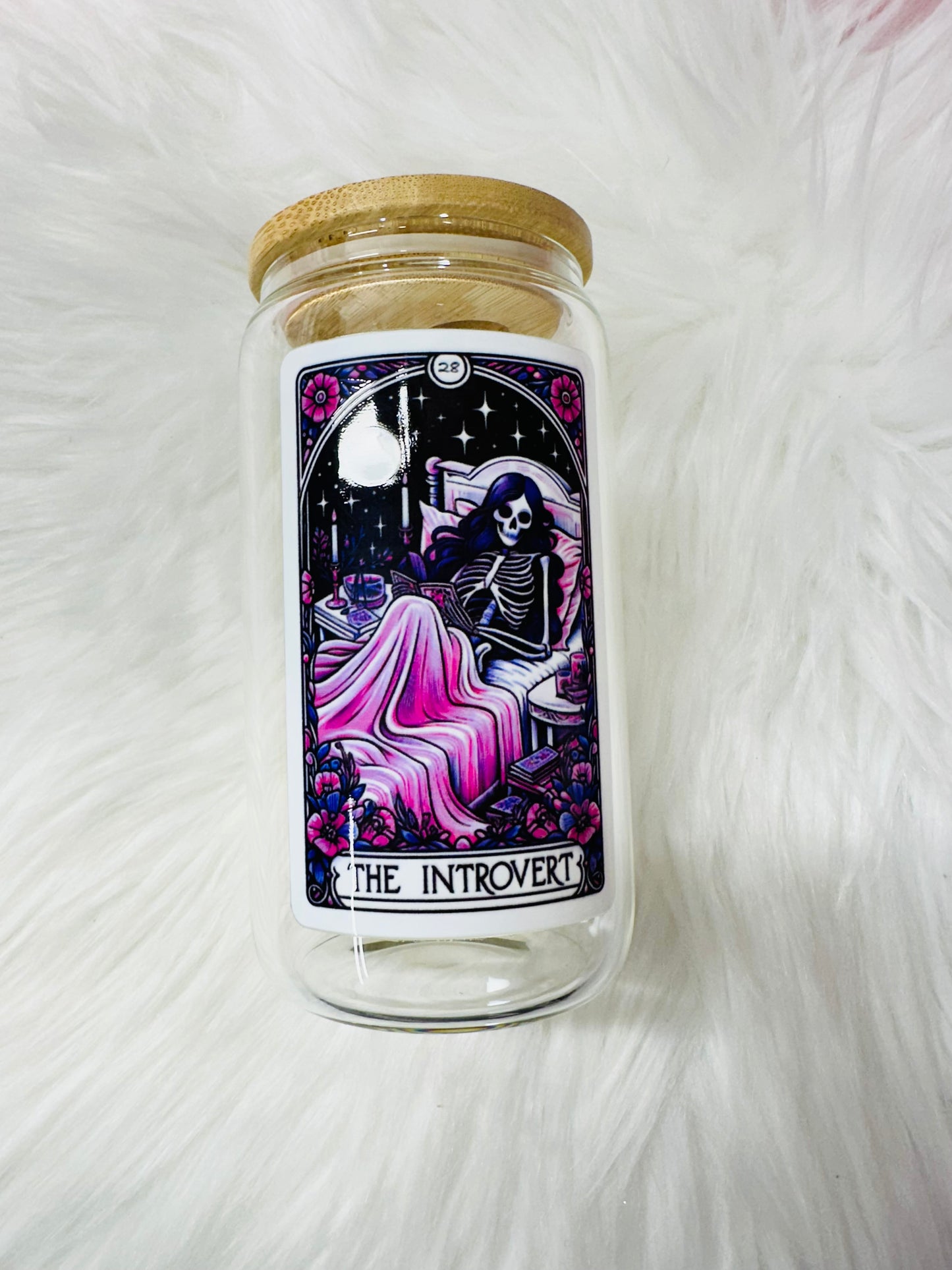 12oz Glass Cup - introvert