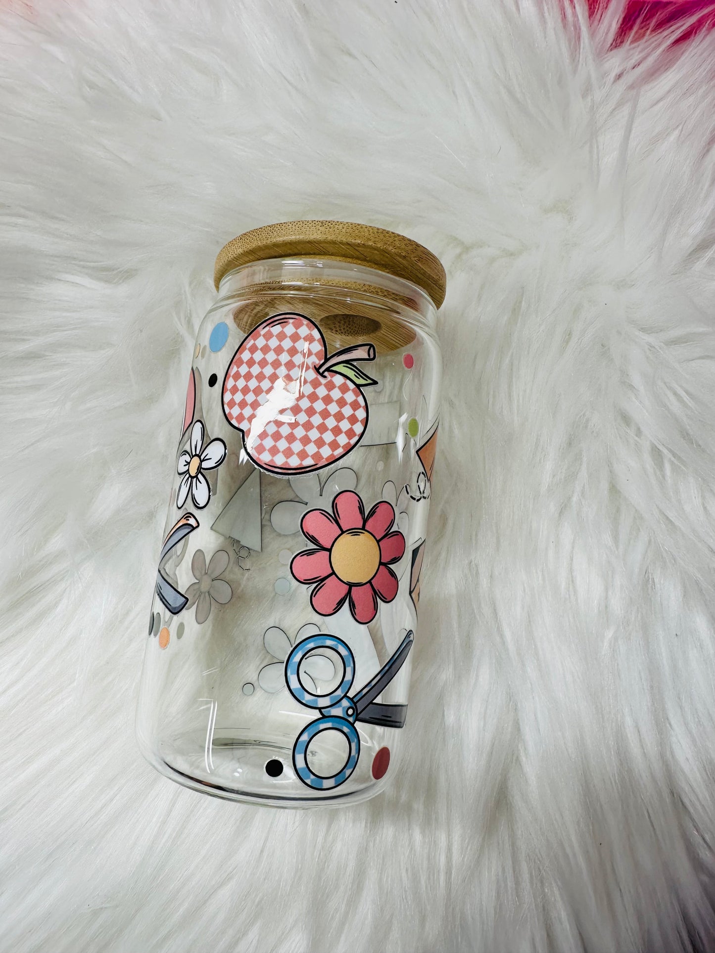 12oz Glass Cup - teacher