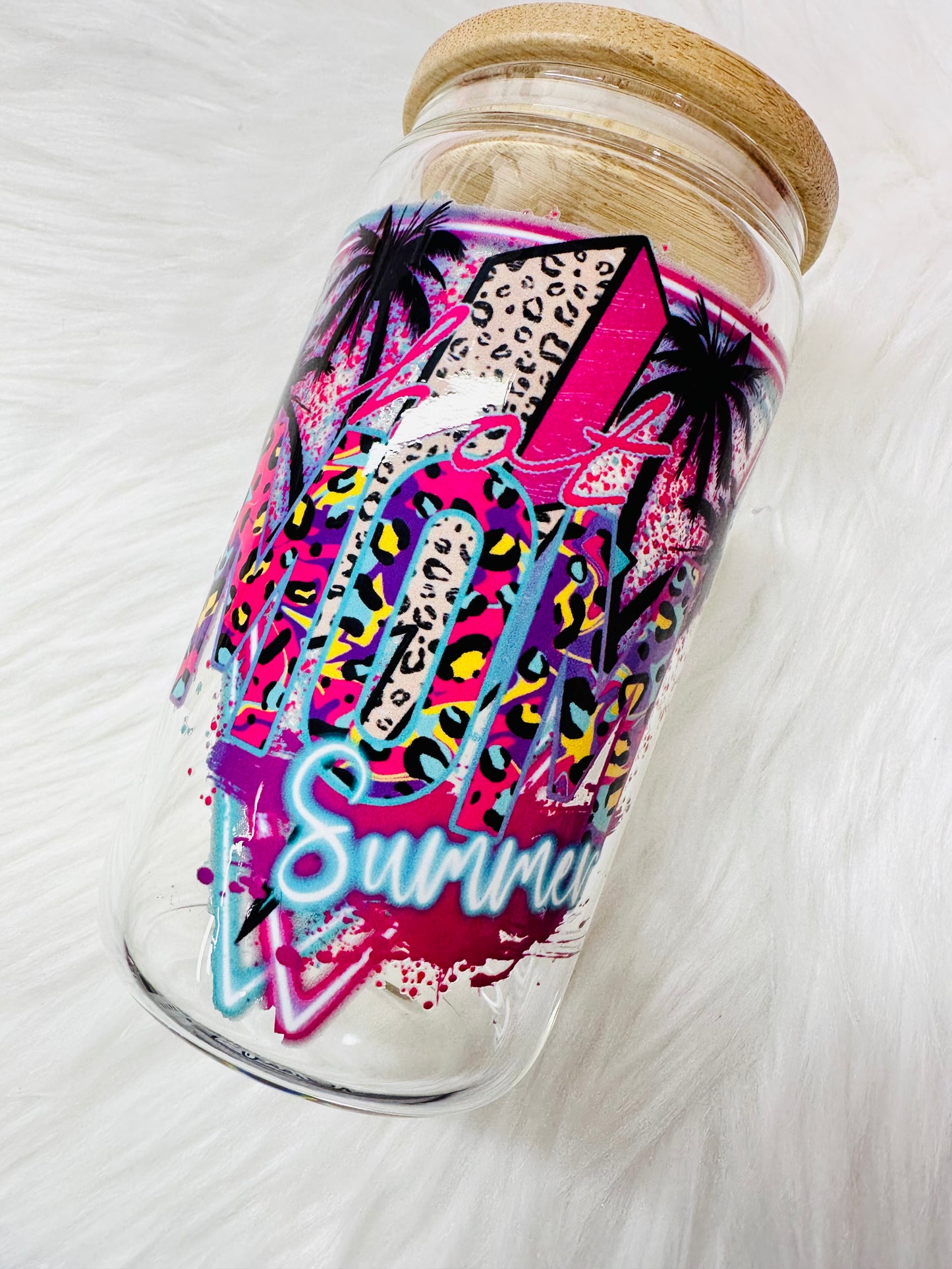 12oz Glass Cup: hot mom summer