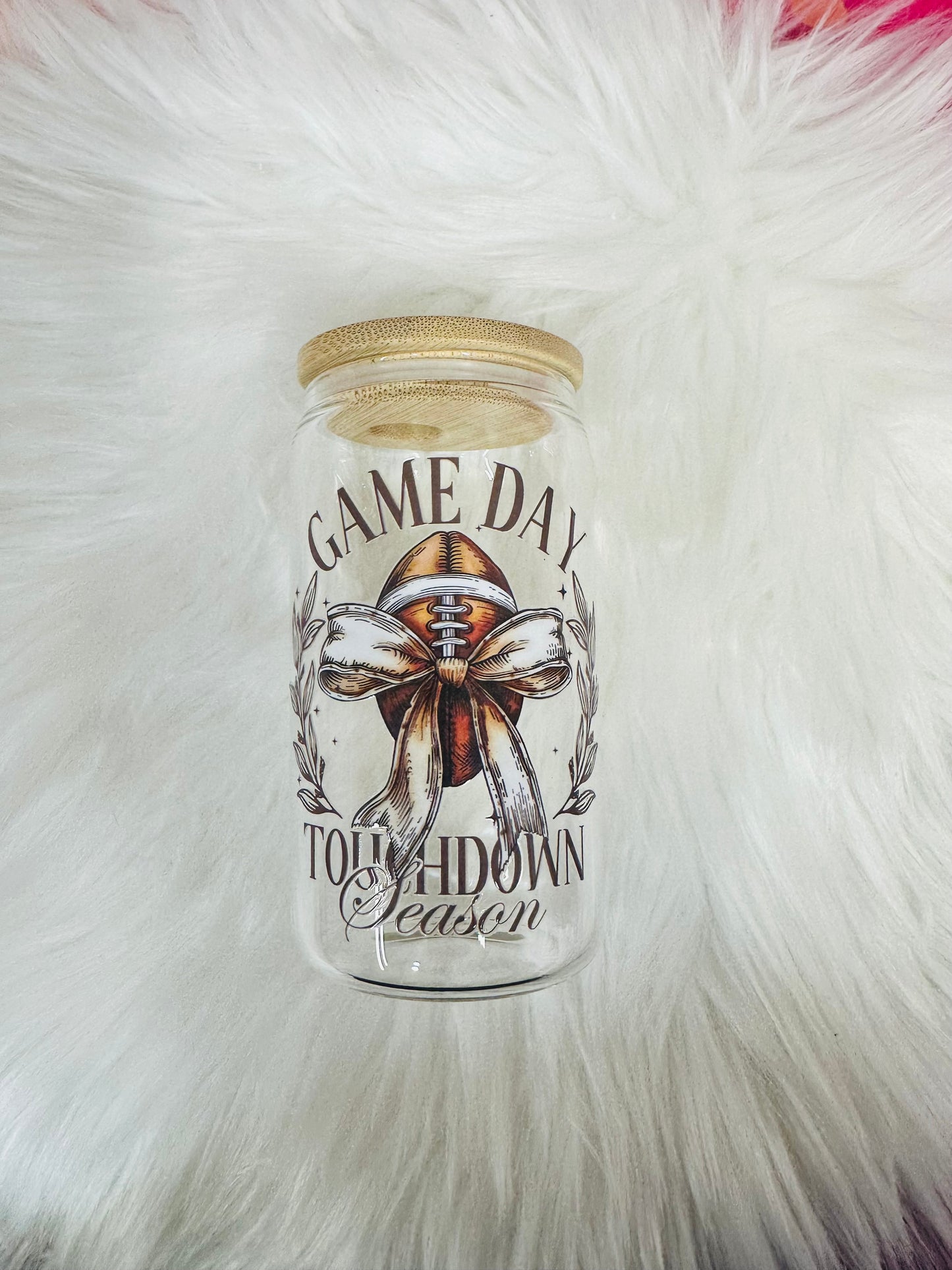 12oz Glass Can - football game day