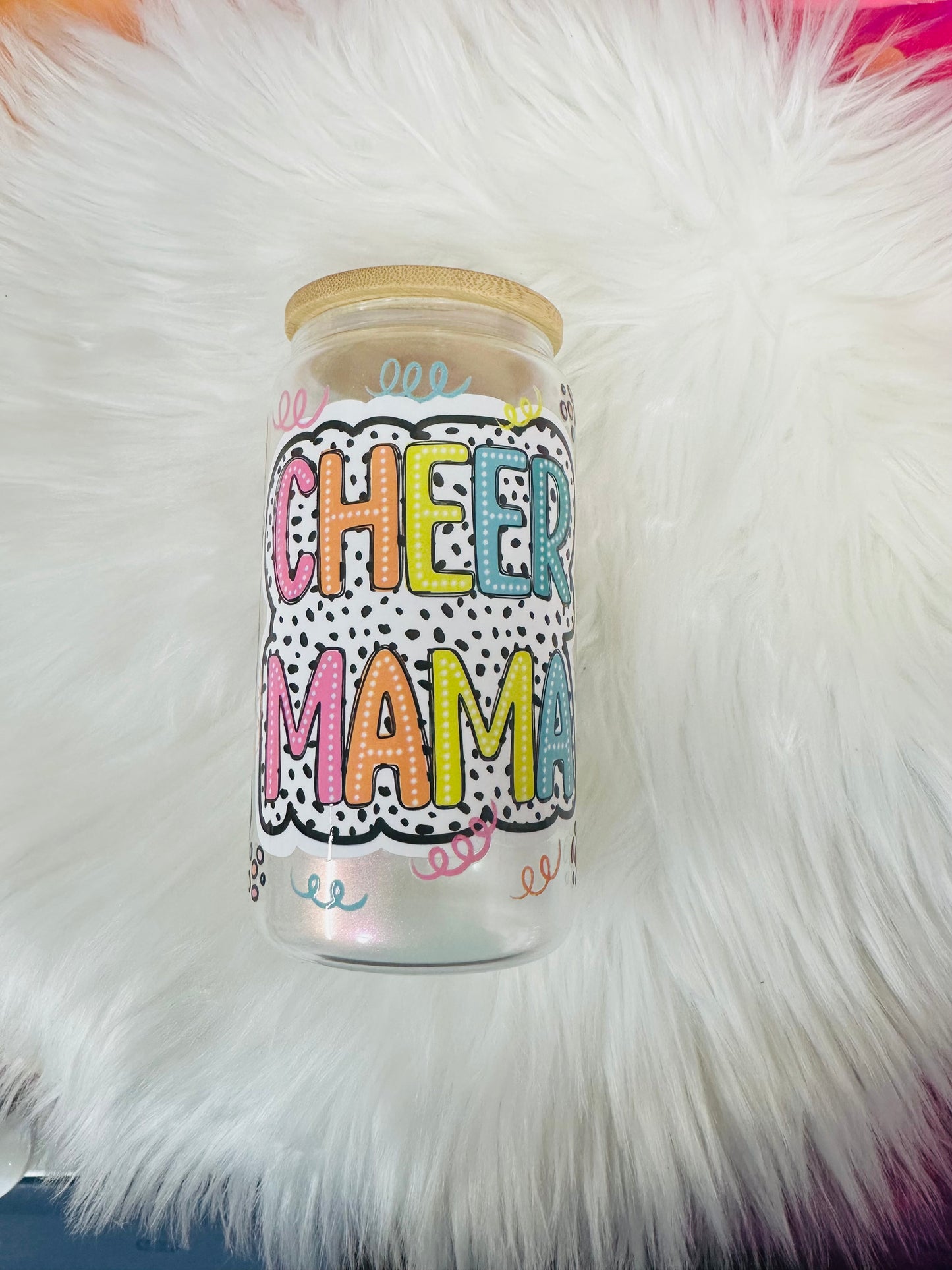16oz Glass Can - cheer mama
