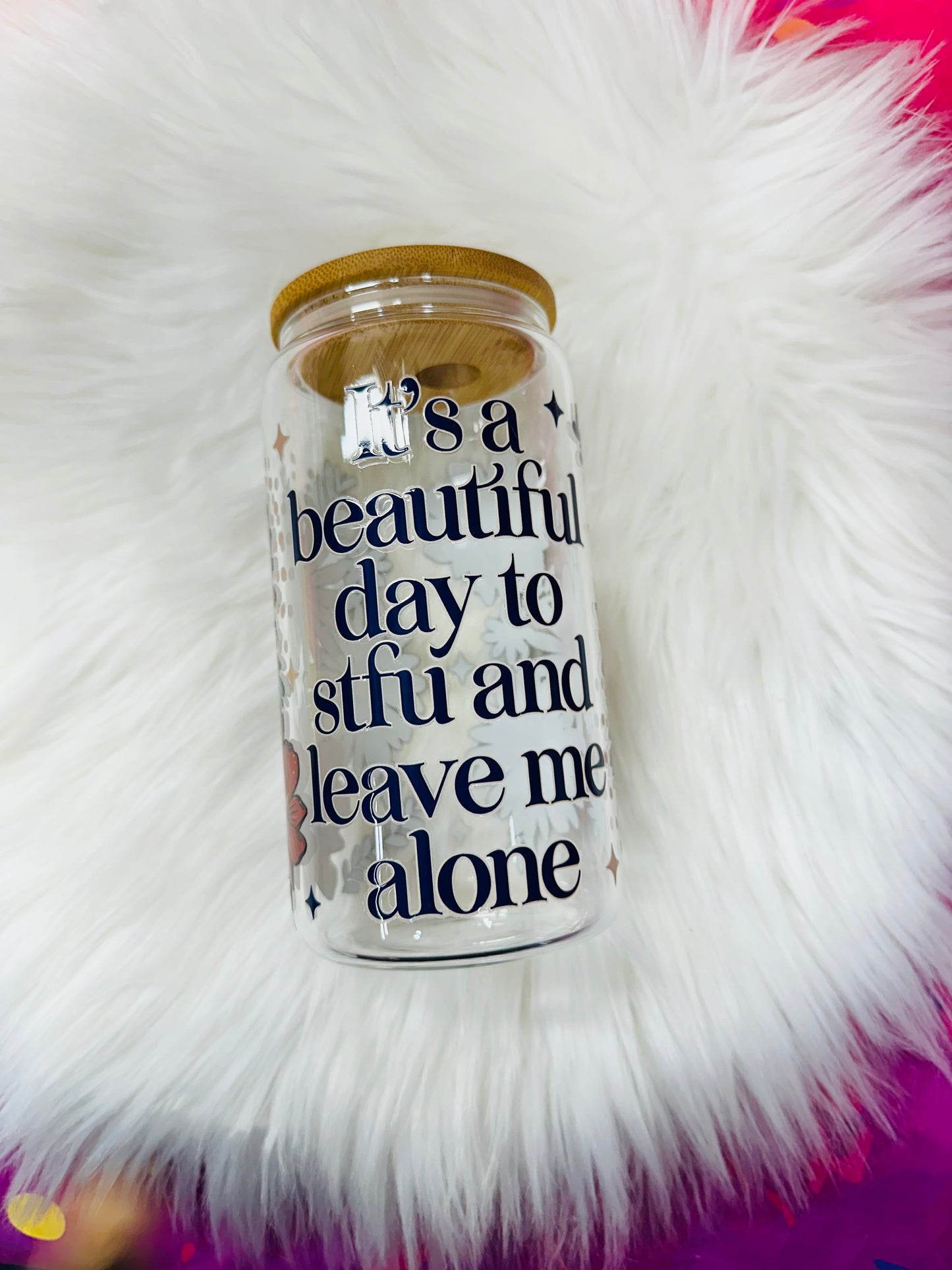 16oz Glass Cup - STFU