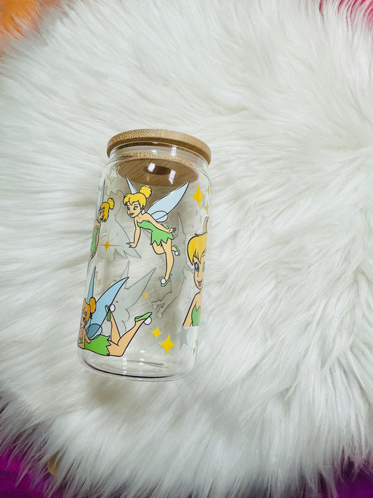 12oz Glass Cup - Tinkerbell