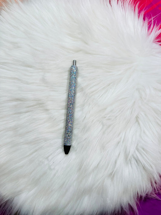 Silver glitter | refillable pen