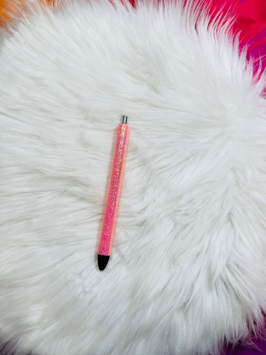 Coral glitter | refillable pen