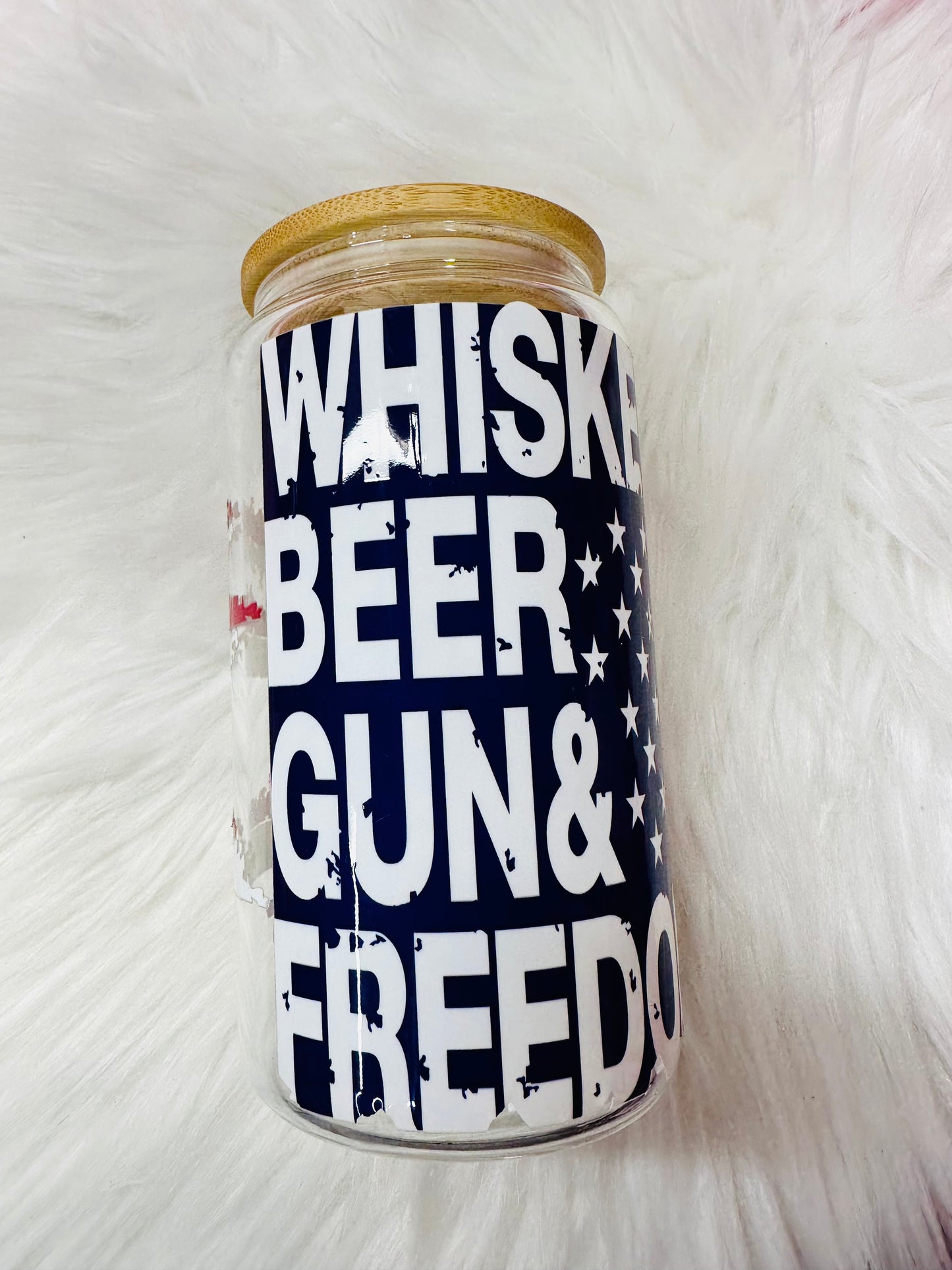 16oz Glass Cup - freedom