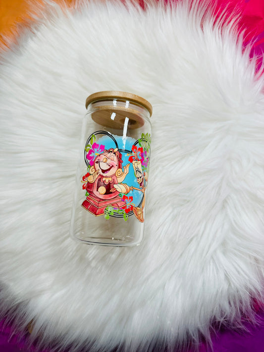 12oz Glass Cup - Beauty & The Beast