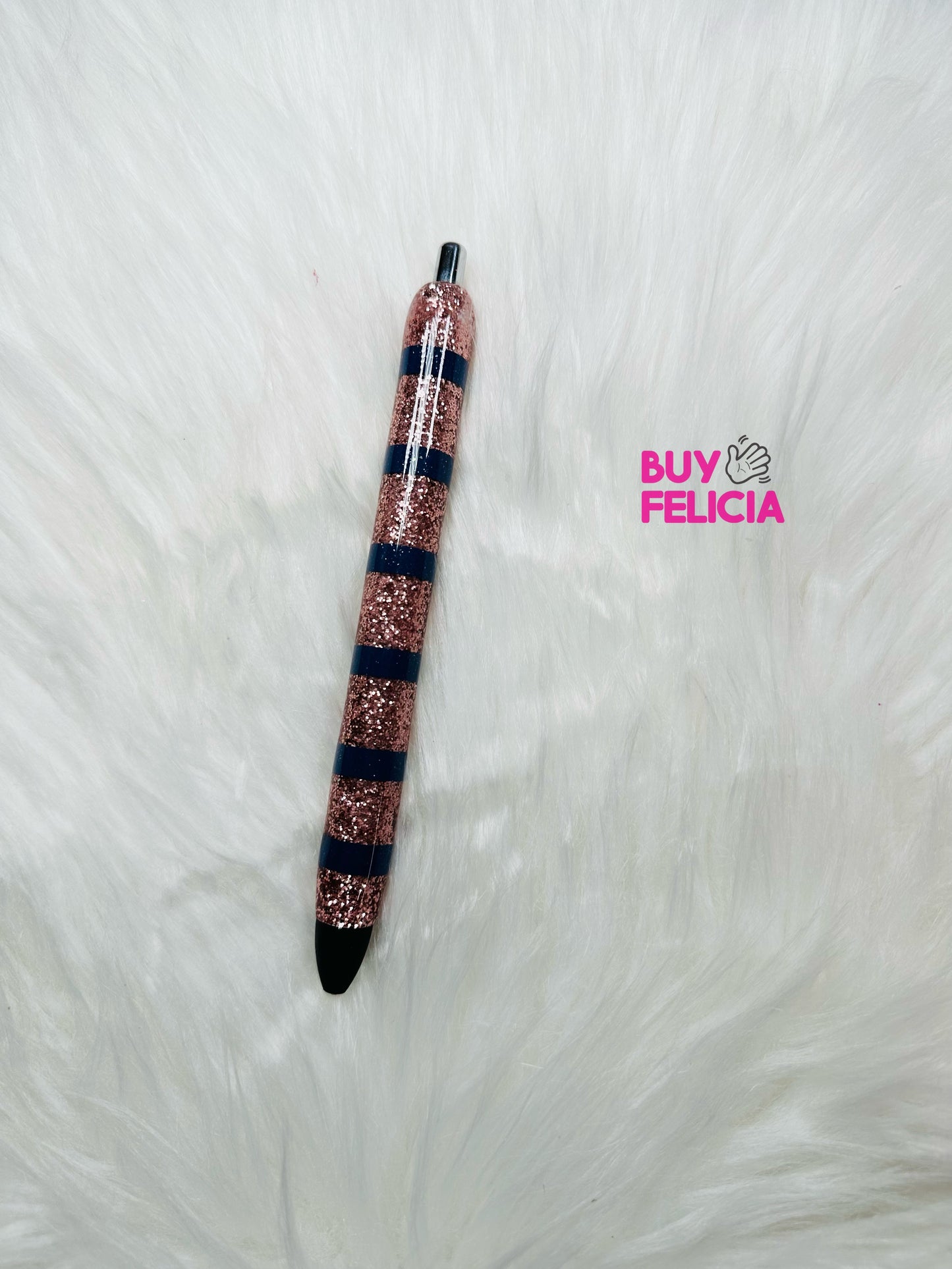 Rose Gold Navy Stripes Pen