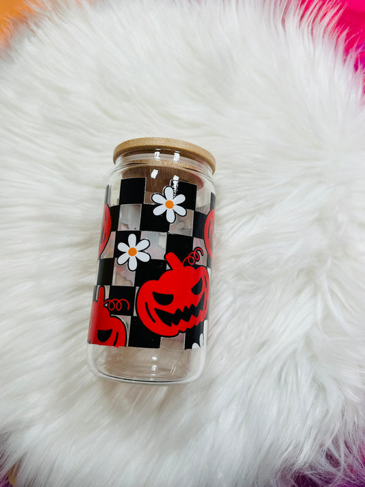 12oz Glass Cup - Pumpkins