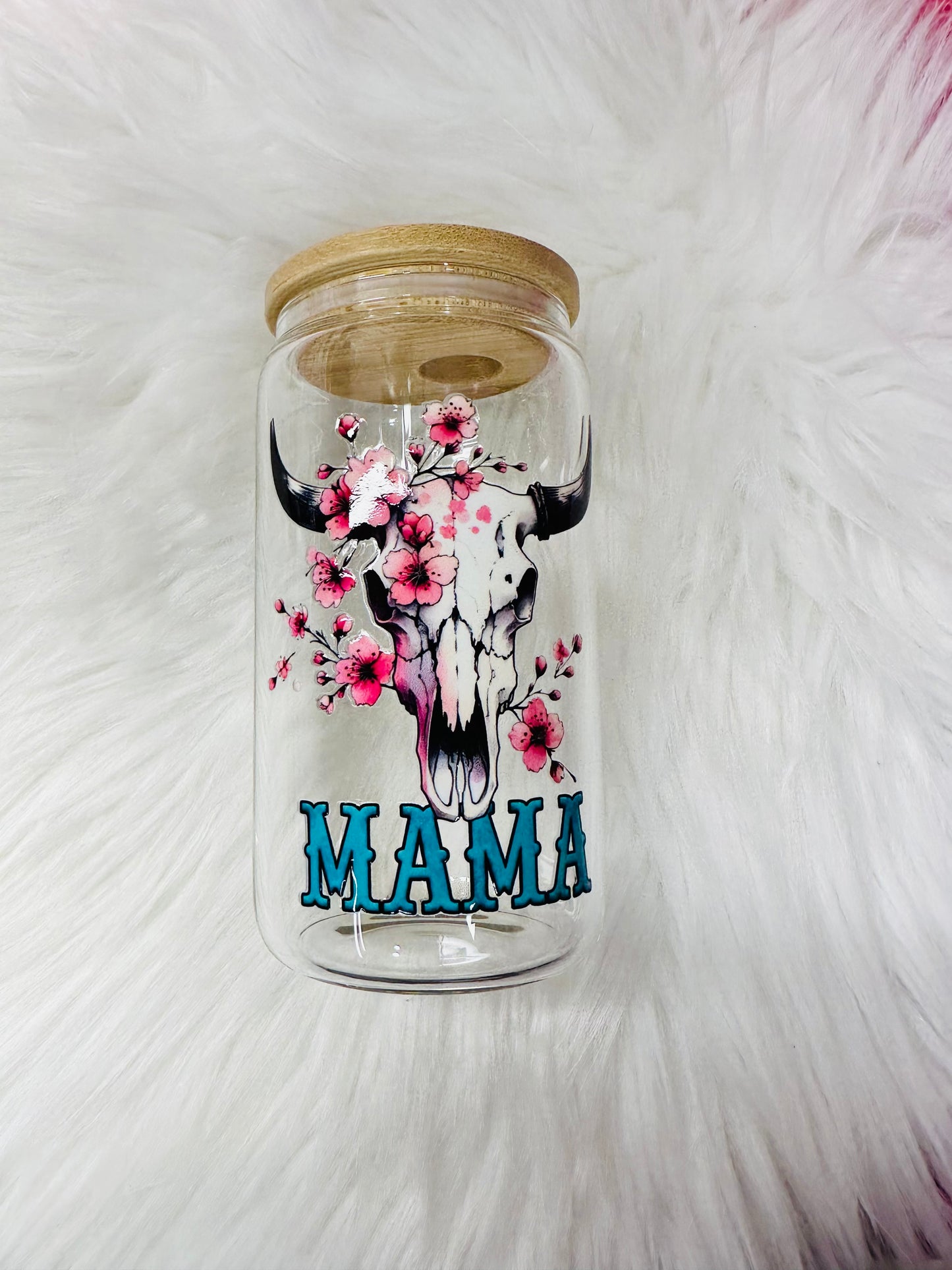 12oz Glass Cup - mama