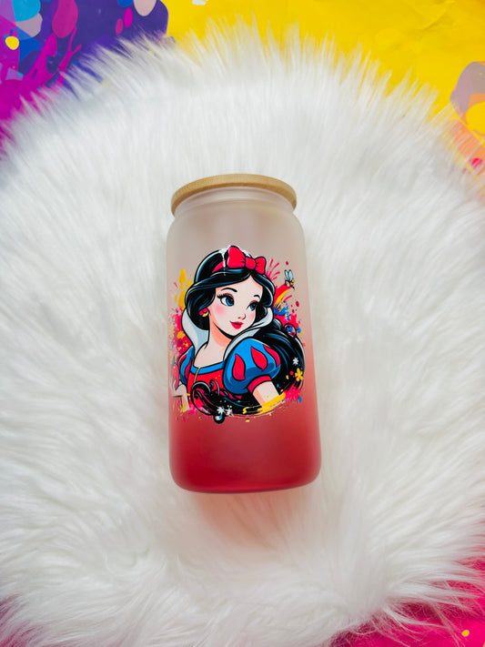 16oz Glass Can- Snow White