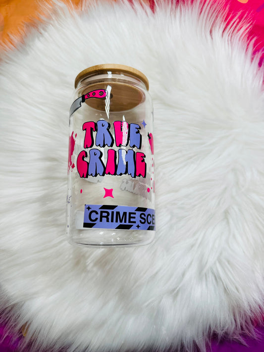 16oz Glass Cup - Girly True Crime