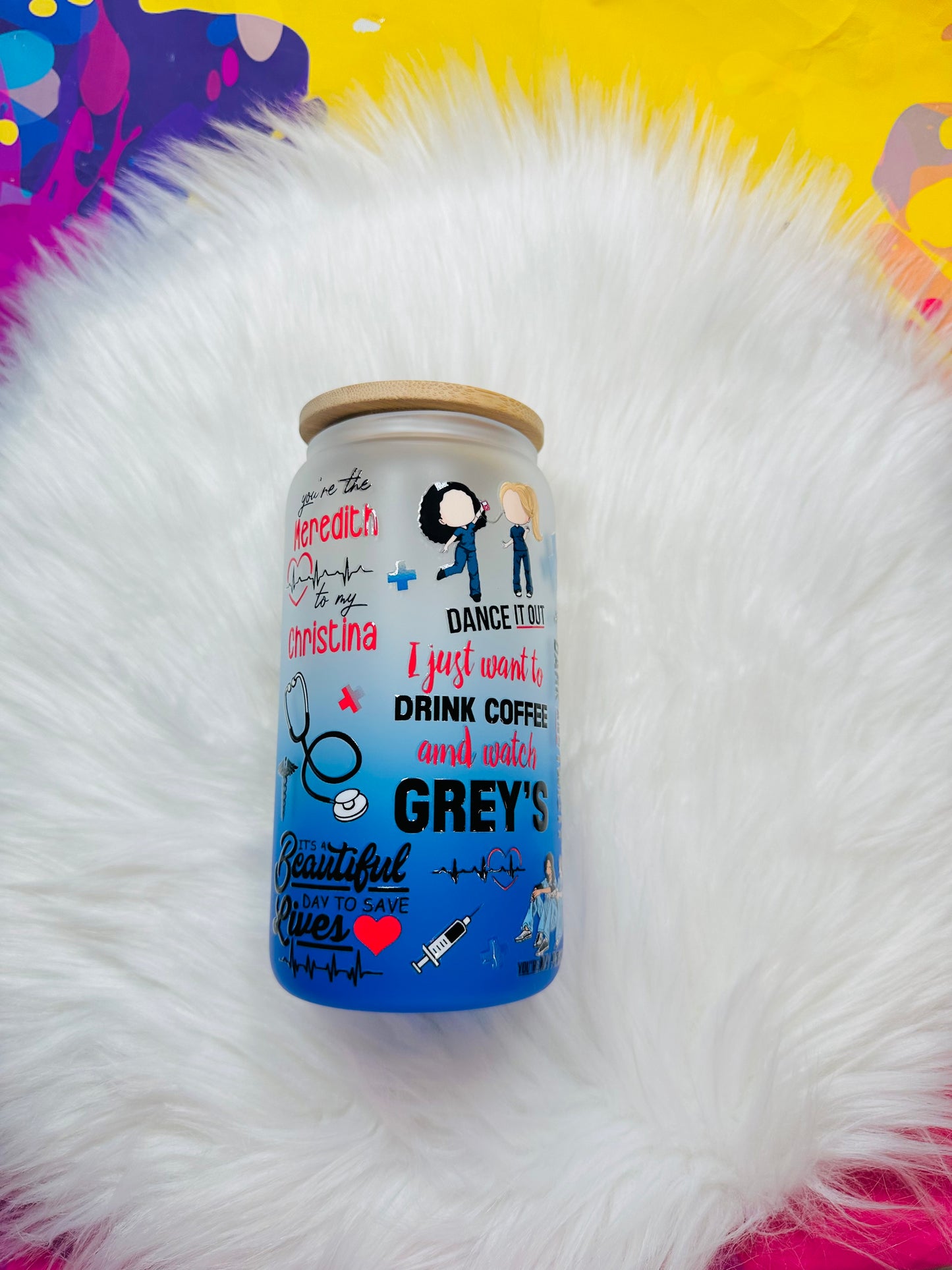 16oz Glass Can- Greys