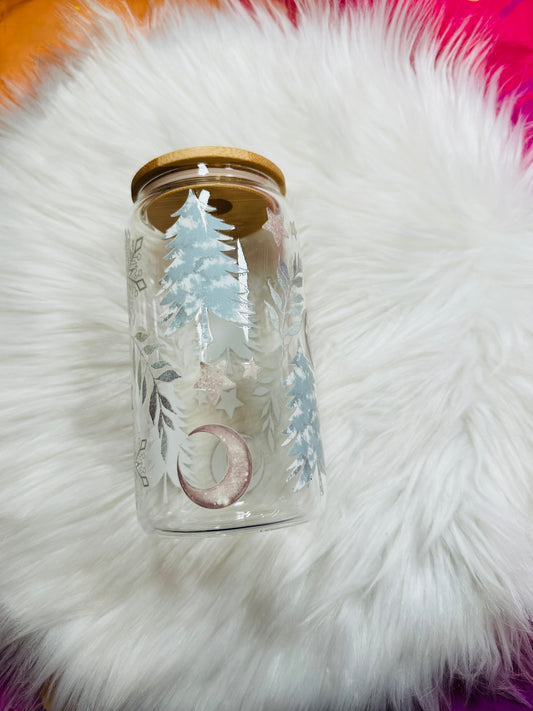 16oz Glass Cup - Winter