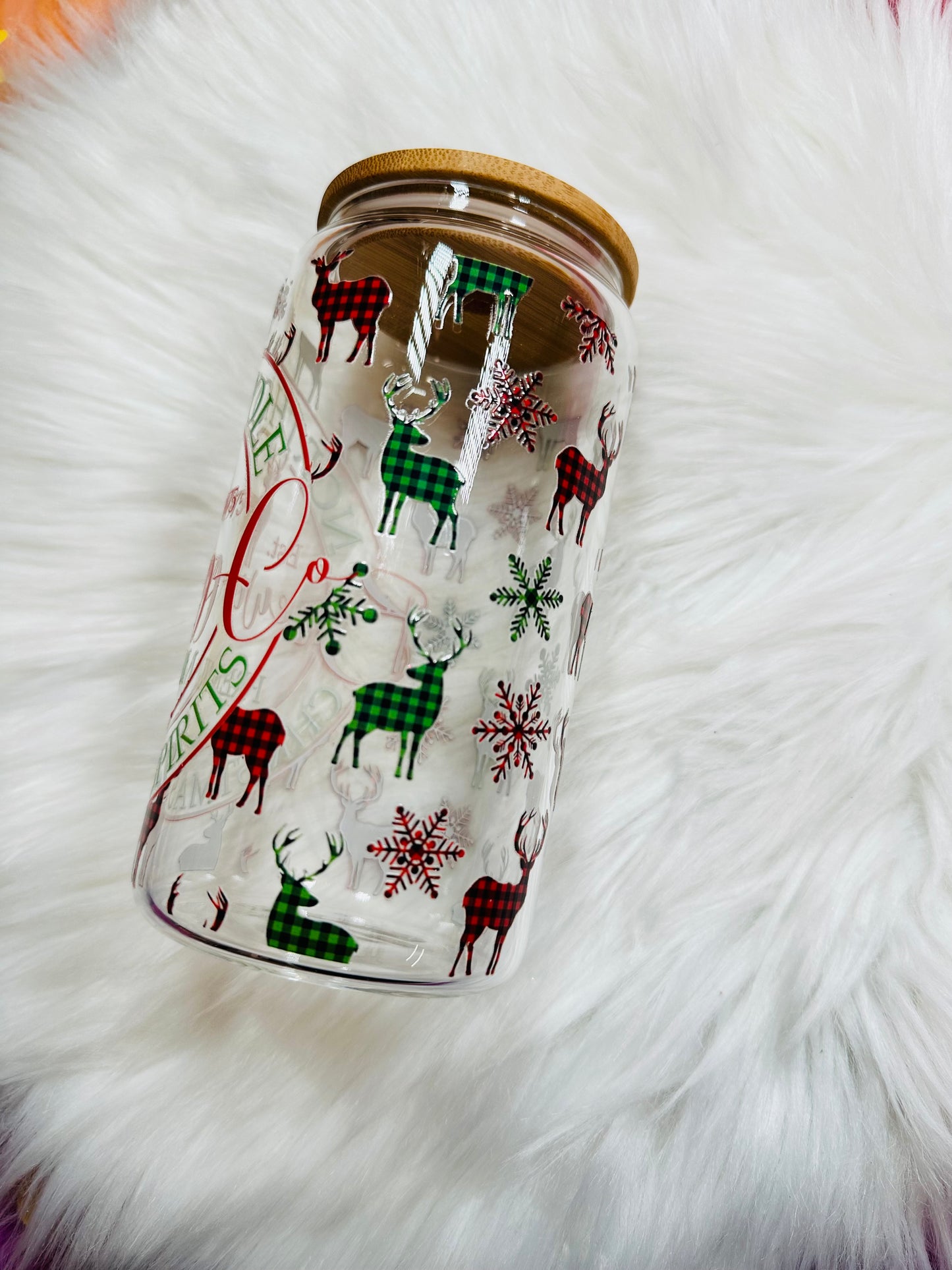 16oz Glass Cup - North Pole