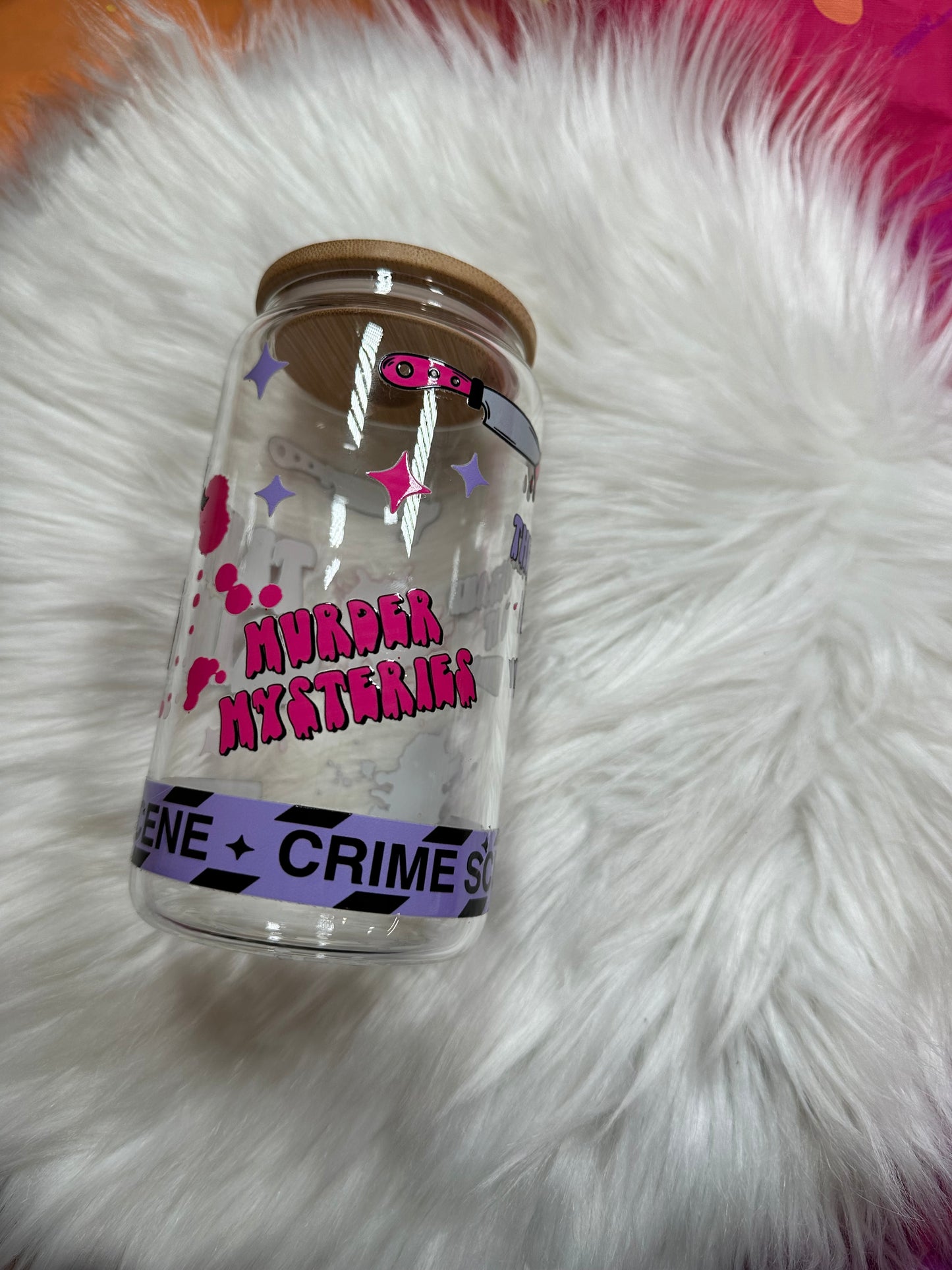 16oz Glass Cup - Girly True Crime