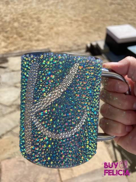 Initial Rhinestone Mug